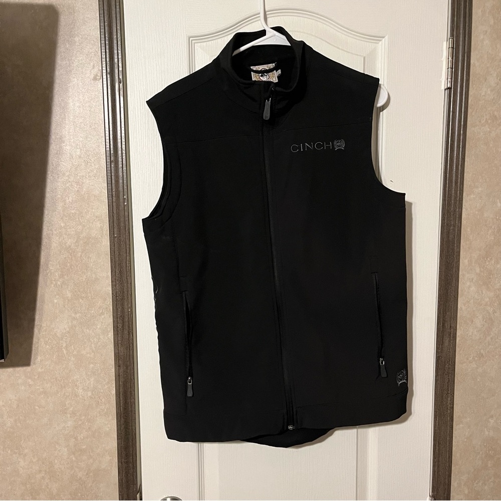 CINCH Vest Men's XL Bonded Black Concealed Carry Inner Pockets Western